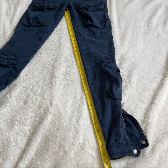 Diesel Cargo Pants P-LAN Trouser Blue Satin SZ 27 NWOT - Picture 6 of 10